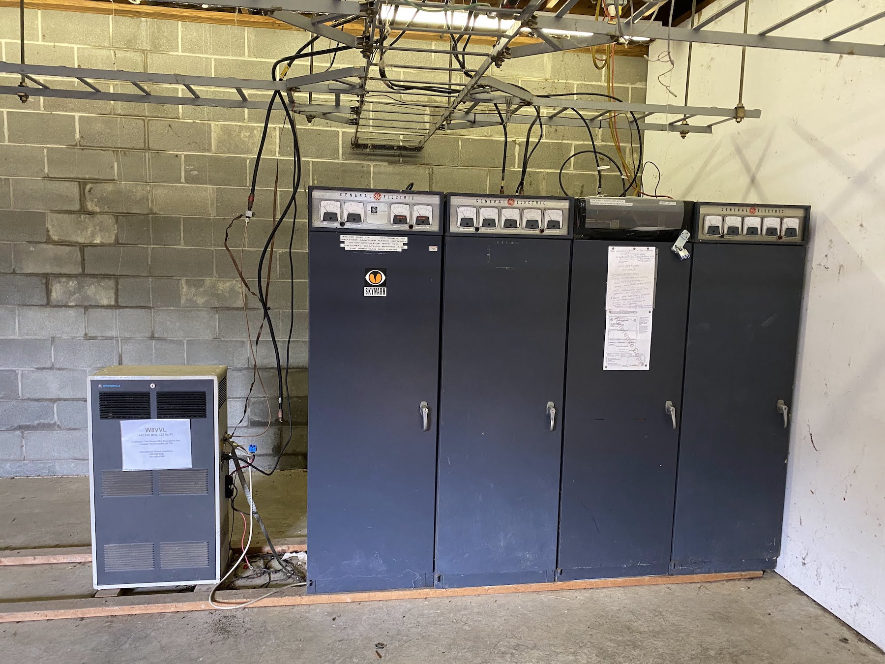 Radio repeater equipment racks.