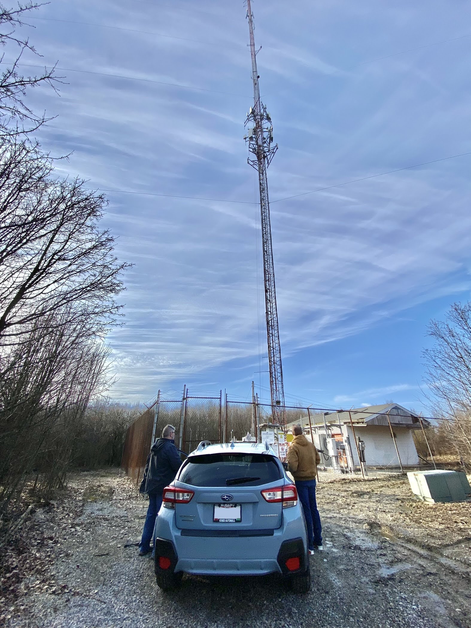 Repeater team prepares to service repeater.